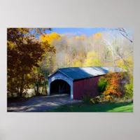 Narrow Covered Bridge Parke County, Indiana Poster