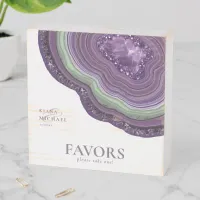 Agate Geode Glitter Favors Violet ID647 Wooden Box Sign