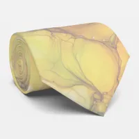 Whispers of Silk Dreamy Organic Shapes in Yellow  Neck Tie