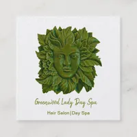 Green Woman Day Spa Square Business Card