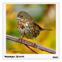 A Curious Fox Sparrow in the Blackberry Bush Wall Sticker