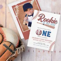 Rookie of the Year Baseball 1st Birthday Party Invitation