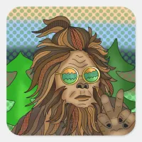 Retro Bigfoot | Vintage Colors Sasquatch Pop Art  Square Sticker