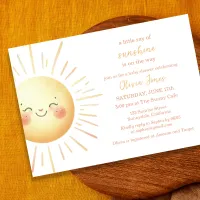 Happy Yellow Sunshine Cute Boho Baby Shower  Invitation