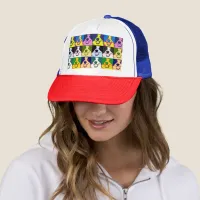 Colorful Retro Border Collie Pop Art Trucker Hat