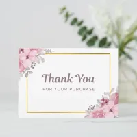 Simple Floral Business Thank You Card