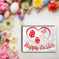 Simple Red Typography Happy Easter |