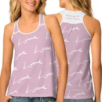 Love Script Pattern | Dusty Pink Tank Top