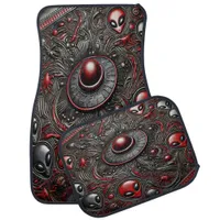 Intriguing Patterns of Alien Life and Encounters Car Floor Mat