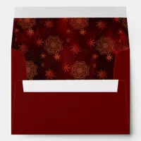 Modern Red Gold Christmas Trees Envelope