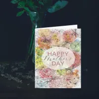 Pastel Floral Watercolor and Ink Art Mother's Day Card