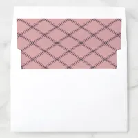 Navy Blue Diamond Line Art on Blush Pink Envelope Liner