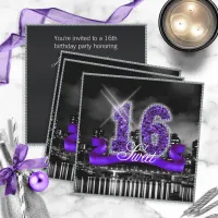 City Lights Sweet Sixteen Purple ID119 Invitation