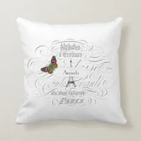 Vintage Paris White Personalized Throw Pillow