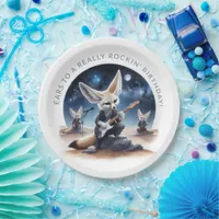 Cute Fennec Foxes Rocking Acoustic Guitars Paper Plates