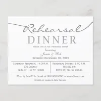 Budget Silver Rehearsal Dinner Invitation