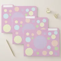 Pastel circles on a pink background | file folder