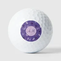 Pretty Pink and Purple Butterflies Golf Balls