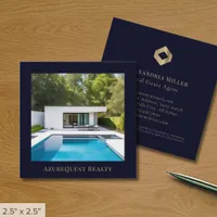 Modern Photo Square Business Card with Custom Logo