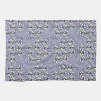 Purple Poinsettias & Snowflakes Christmas Winter Kitchen Towel