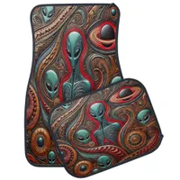 Mysterious Aliens Entwined With Cosmic Elements Car Floor Mat