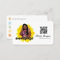 Fashionable Selfie Girl QR Code Business Card