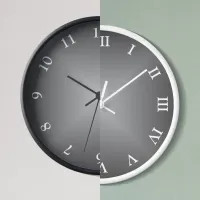 Grey Angular Ombre Arabic or Roman Numeral Clock