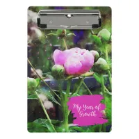 Watercolor Pink Peony  Mini Clipboard