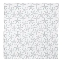 Ocean Starfish Blue and White Coastal Pattern Duvet Cover