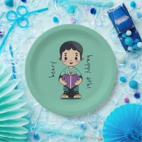 Cute Boy Tote Paper Plates