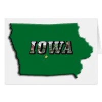 State Map of Iowa and Picture Text