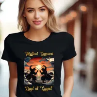 Mystical Samurai Duel in Sunset T-Shirt