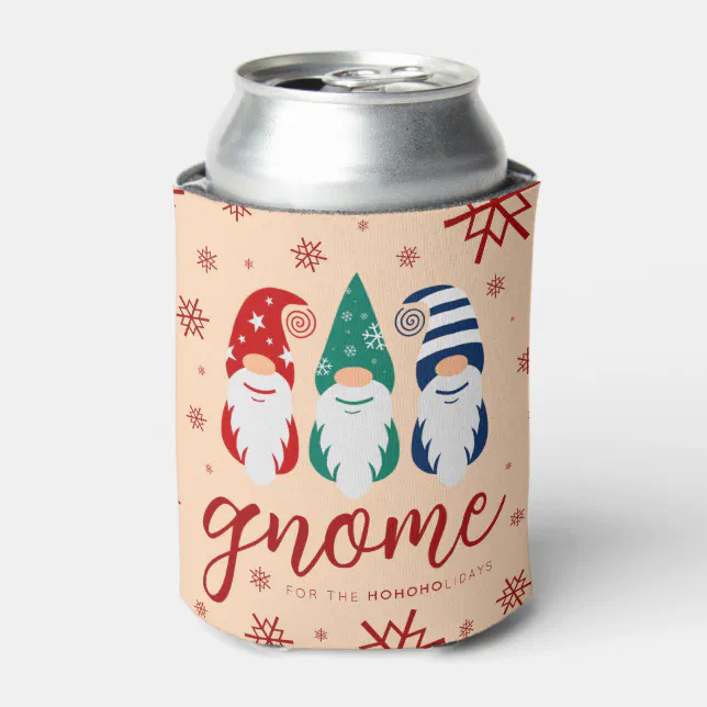 Hygge Christmas Gnome for the Holidays Snowflakes Can Cooler
