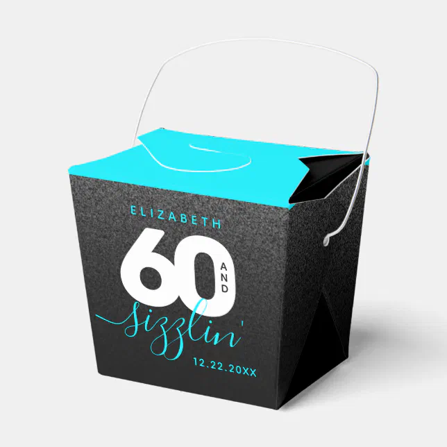 Modern Girly Ice Blue 60 and Sizzling Favor Boxes