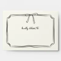 Handwritten Coquette Bow Bridesmaid Proposal Card Envelope