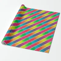 [Fun with Stripes] Pattern #1 Geometric Rainbow Wrapping Paper