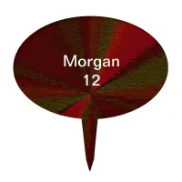 Circular Gradient Patchwork Red to Green Cake Topper