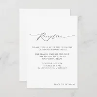 Modern Minimalist Wedding Reception Enclosure Card