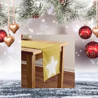 Simple White Decor Christmas on Gold | Medium Table Runner