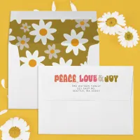 Colorful Retro Groovy Peace Love Joy Holiday Envelope