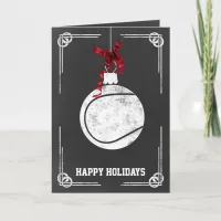 chalkboard tennis player Christmas Cards