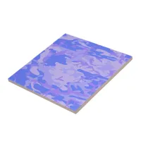 Camouflage Pastel Blue Abstract Pattern Ceramic Tile