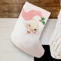 Vintage Pink Santa Claus Wink Christmas Stocking