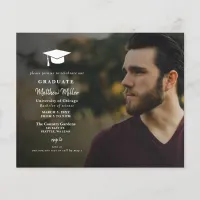 Budget Simple Overlay Photo Graduation Invitation