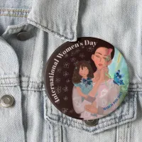 International Women's Day with a girl Button