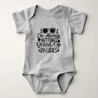 Funny  Typography Baby Bodysuit