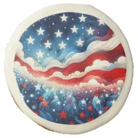 Happy Fourth of July | Patriotic Stars and Stripes Sugar Cookie