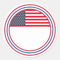 Customizable USA Flag 4th of July Classic Round Sticker