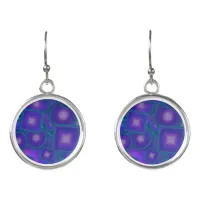 Geometric Harmony in Blues and Purples Earrings