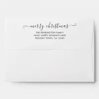 Simple Script Merry Christmas Return Address Envelope